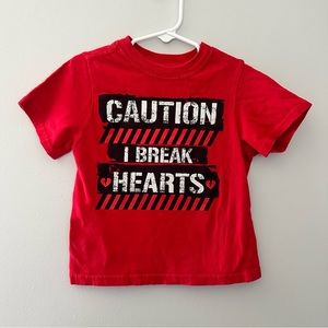 Caution I Break Hearts, Valentines Shirt, 4T